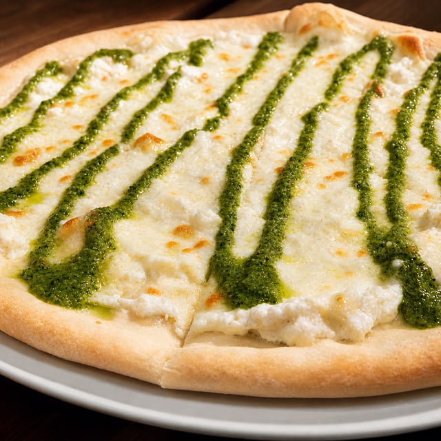 Medium white pizza.